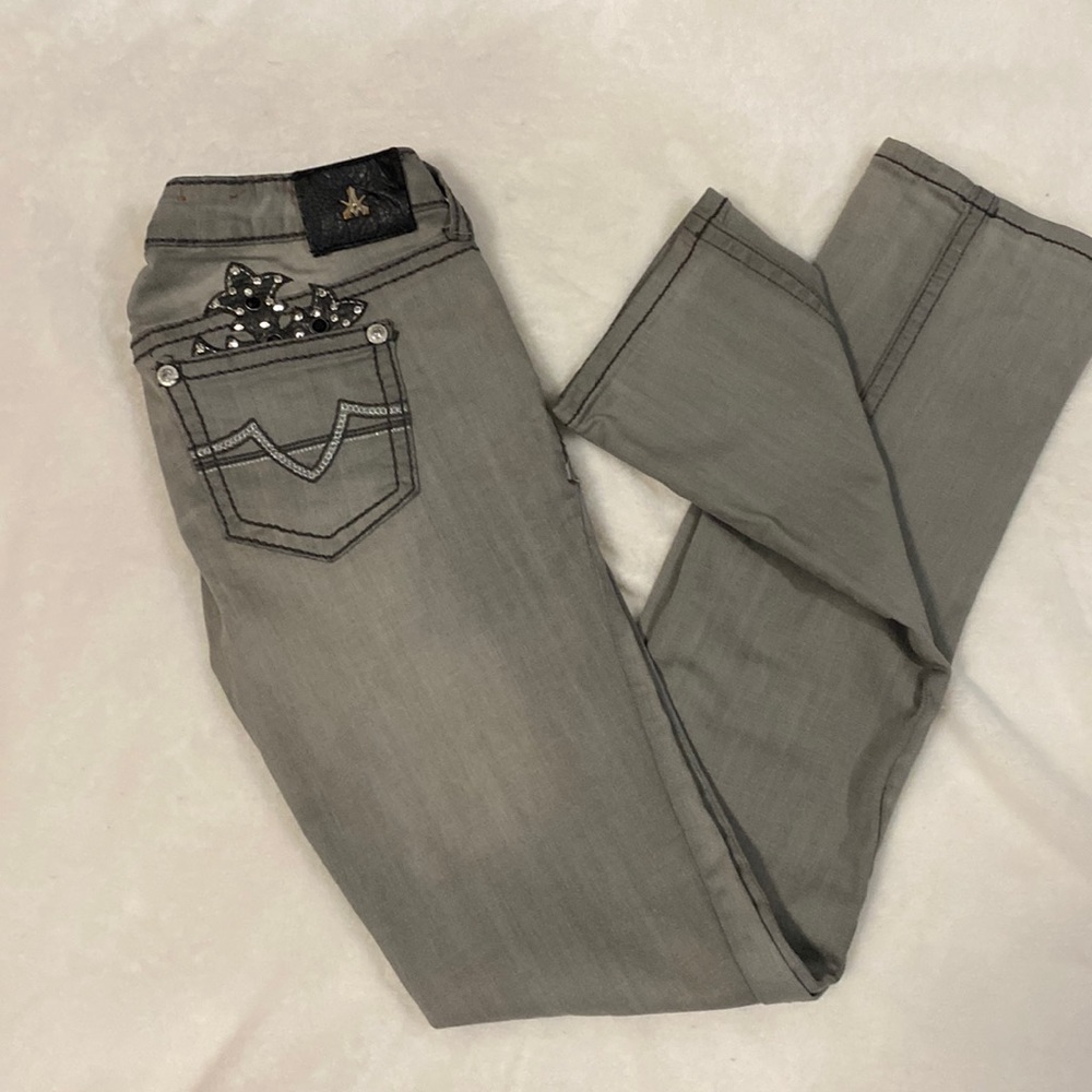 - Antique Rivet Grey Embellished Jeans S27